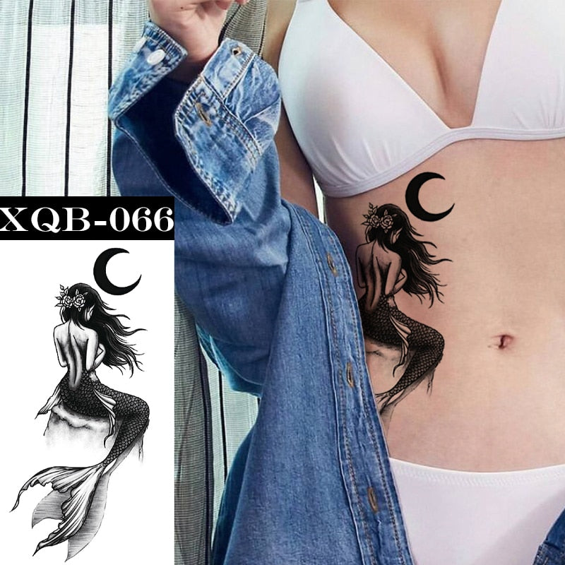 Qfdian gifts for women hot sale new Waterproof Temporary Tattoos Stickers Flowers Butterfly Tatto Flash Sexy Fake Tattoo Arm Body Chest Tatto Art for Women and Girl