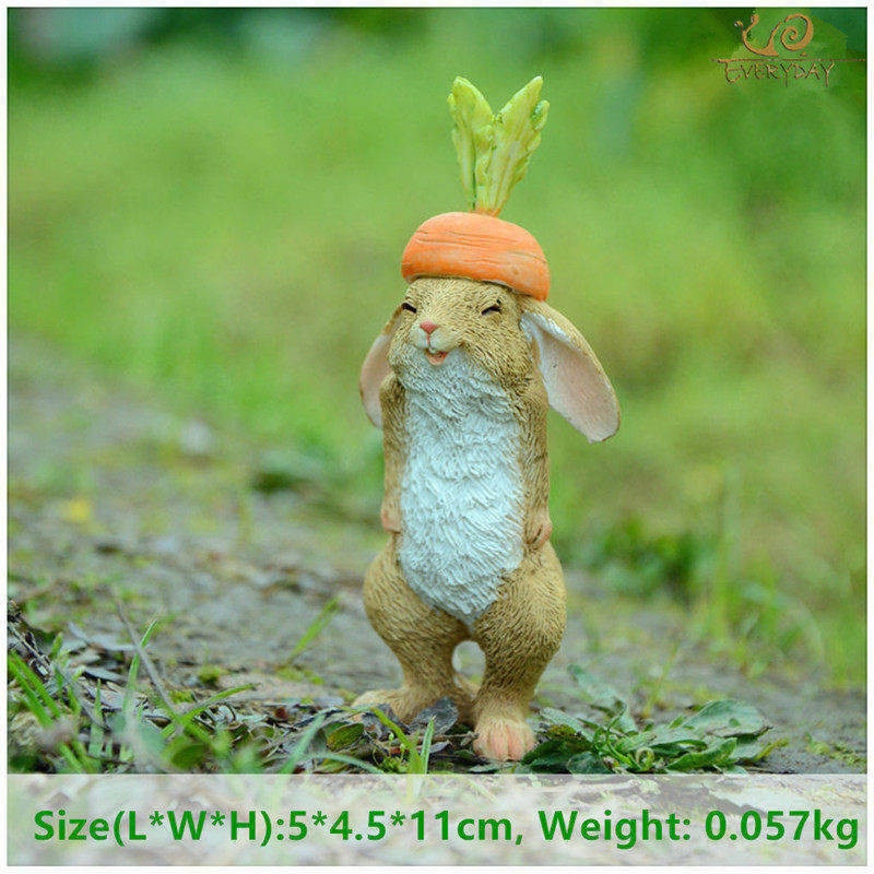 Qfdian decorations clearance Everyday Collection Easter Decorations for Home Cute Rabbit Figurines Miniature Tabletop Ornaments Fairy Garden Thanksgiving