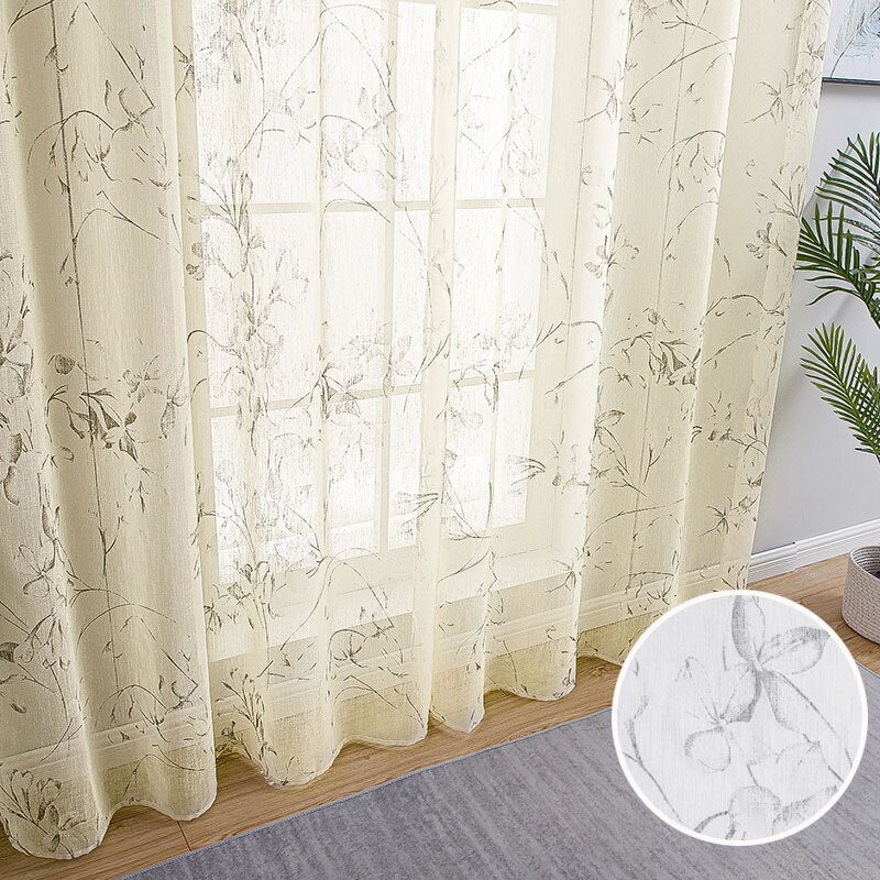 Qfdian valentines day gifts for her Lily Sheer Curtains for Living Room Bedroom Kitchen Window Treatment Flowers Voile Elegant Tulle Drapes Home Decoration