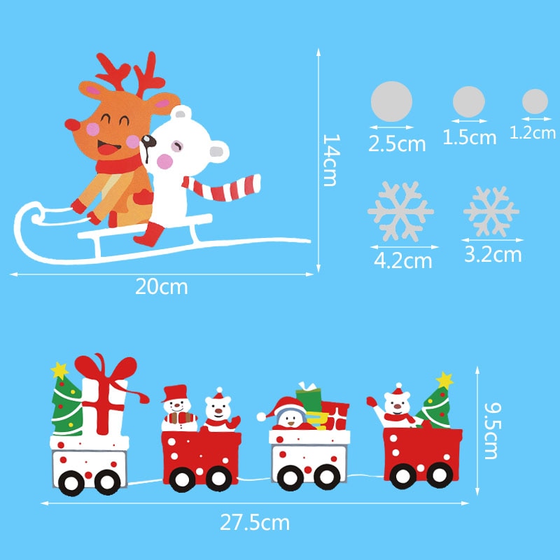 Qfdian CHRISTMAS decorations 1 Sheet Merry Christmas Snowflake Snowman Window Sticker Christmas Wall Stickers Kids Room Wall Decals