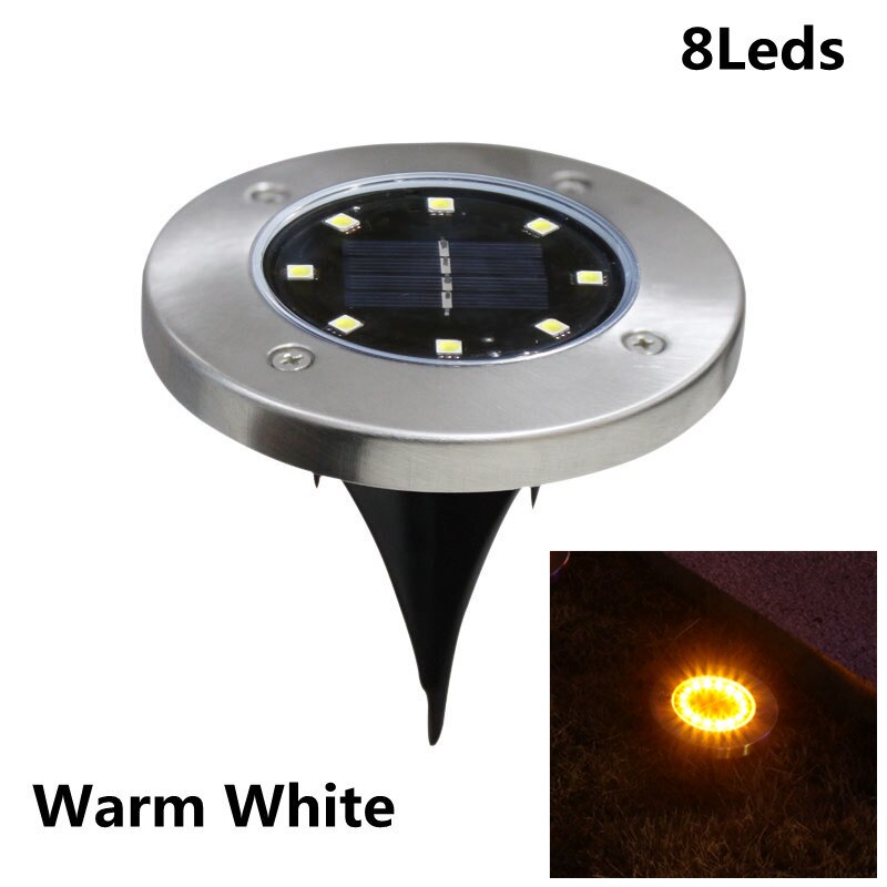 Qfdian home decor Solar Ground Lights 8/16 LED Solar Garden Light Waterproof Solar Led Light Outdoor Landscape Lights Lawn Yard Street Solar Lamp