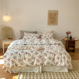 100% Natural Cotton Vintage Pastoral Flowers Girl Bedding Set Single Double Queen King Quilt/Duvet Cover Bed Linen Pillowcases