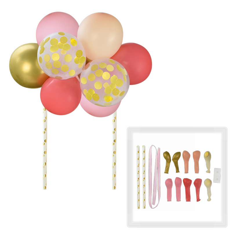 Qfdian 1Set 5inch Balloon Cake Topper  Balloon Dessert Top Flags for Birthday Decoration Wedding Party Baby Shower Cake Topper Supplies