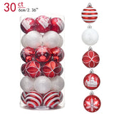 Qfdian  30pcs 6cm Christmas Tree Decor Balls Glitter Blue Gold Plating Hanging Pendants Ball For Home New Year Ornament