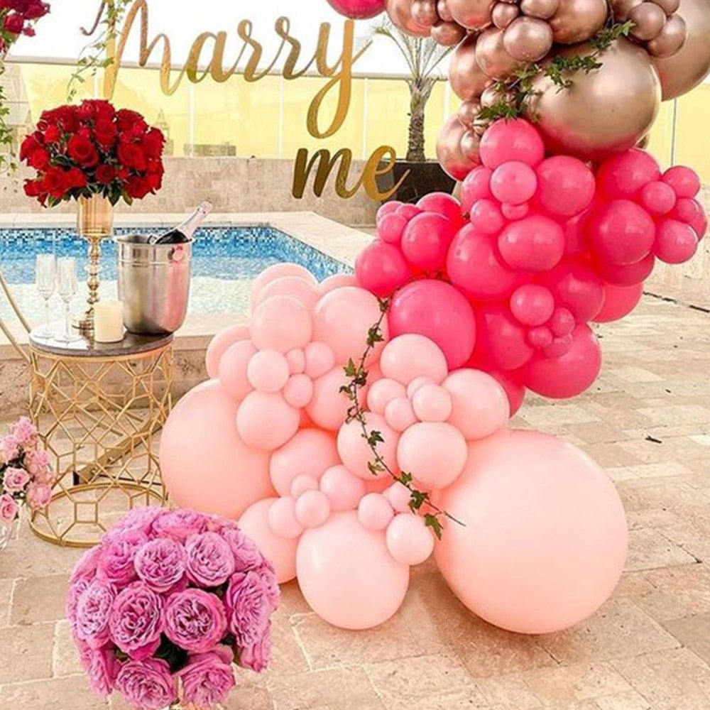 Qfdian Party decoration hot sale new 149Pcs Burgundy Red Balloons Garland Valentines Day Balloon Arch Anniversary Engagement Wedding Party Decorations Bride Supplies