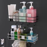 Wall Mounted Bathroom Shelves Floating Shelf Shower Hanging Basket Shampoo Holder WC Accessories Kitchen Seasoning Storage Rack