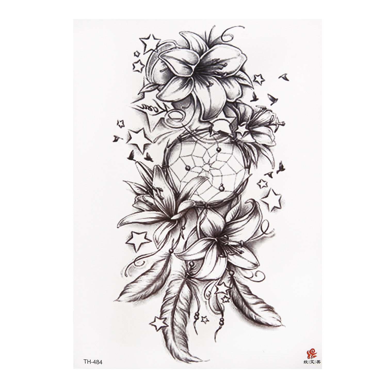 Qfdian Party decoration hot sale new Waterproof Temporary Tattoo Sticker Black Roses Flower Pattern Design Full Flower Arm Body Art Big Large Fake Tattoo Sticker 1PC