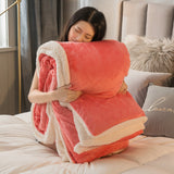 Qfdian Winter Bed Blankets Solid Color Fleece Blankets Throws Adult Thick Warm Sofa Winter Blanket Super Soft Warm Duvet Cover Luxury