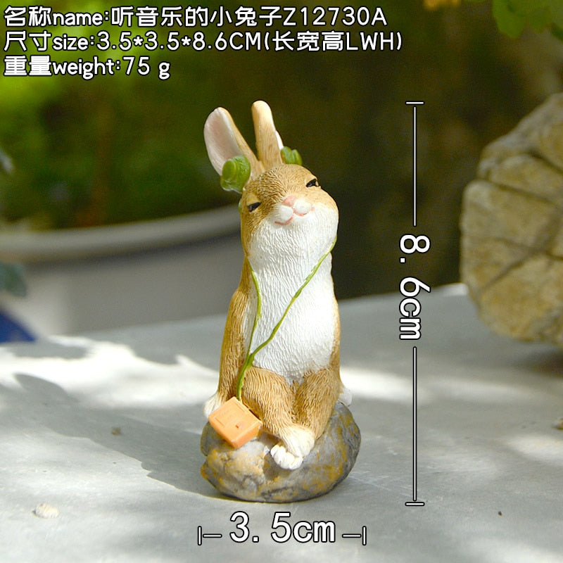 Qfdian decorations clearance Everyday Collection Easter Decorations for Home Cute Rabbit Figurines Miniature Tabletop Ornaments Fairy Garden Thanksgiving