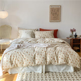 100% Natural Cotton Vintage Pastoral Flowers Girl Bedding Set Single Double Queen King Quilt/Duvet Cover Bed Linen Pillowcases