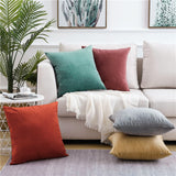 Qfdian Cozy apartment aesthetic valentines day decoration Solid Color Velvet Pillowcases Soft Cushion Covers Square Decorative Pillows For Sofa Bed Car Home Throw Pillow Christmas Gift