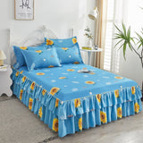 Qfdian 3 Pcs Bed Sheets Beding Mattresses Cover Fitted Sheet  Bedspreads Skirt Queen Size Full Double Fitted 2 Seater Pillowcase Euro