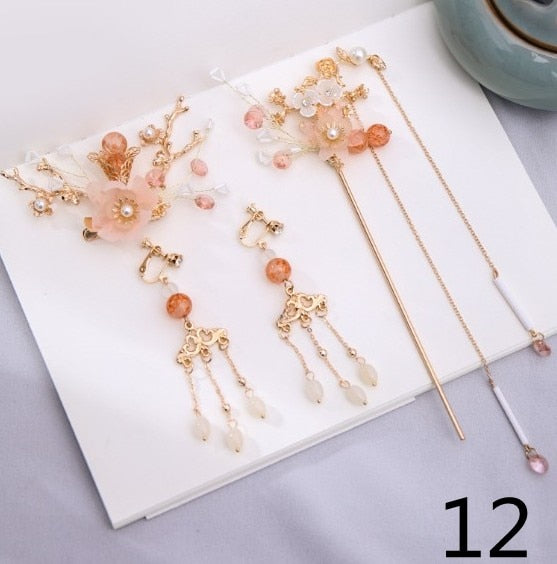 Qfdian gifts for women hot sale new HANFU 1set Vintage Chinese Traditional hanfu Butterfly Hairpin Classic Retro Hair Stick Fashion Women Elegant Hair Pin Accessories