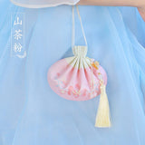 Qfdian Party decoration valentines day Butterfly Pendant Cross Stitch Kawaii Sachet Finished Product Shaped Empty Bag Antiquity Blessing Handmade Hanfu Accessories