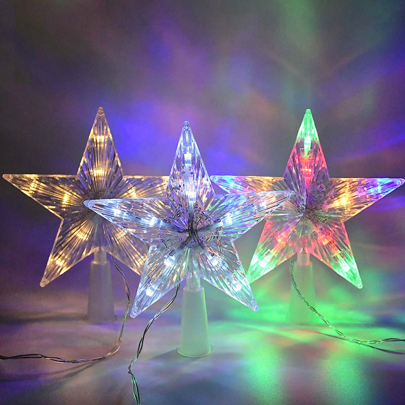 Qfdian wedding decorations Christmas Tree Top Star LED Light Lamp Christmas Decorations For Home Xmas Tree Ornaments Navidad New Year 2022 Natal Noel