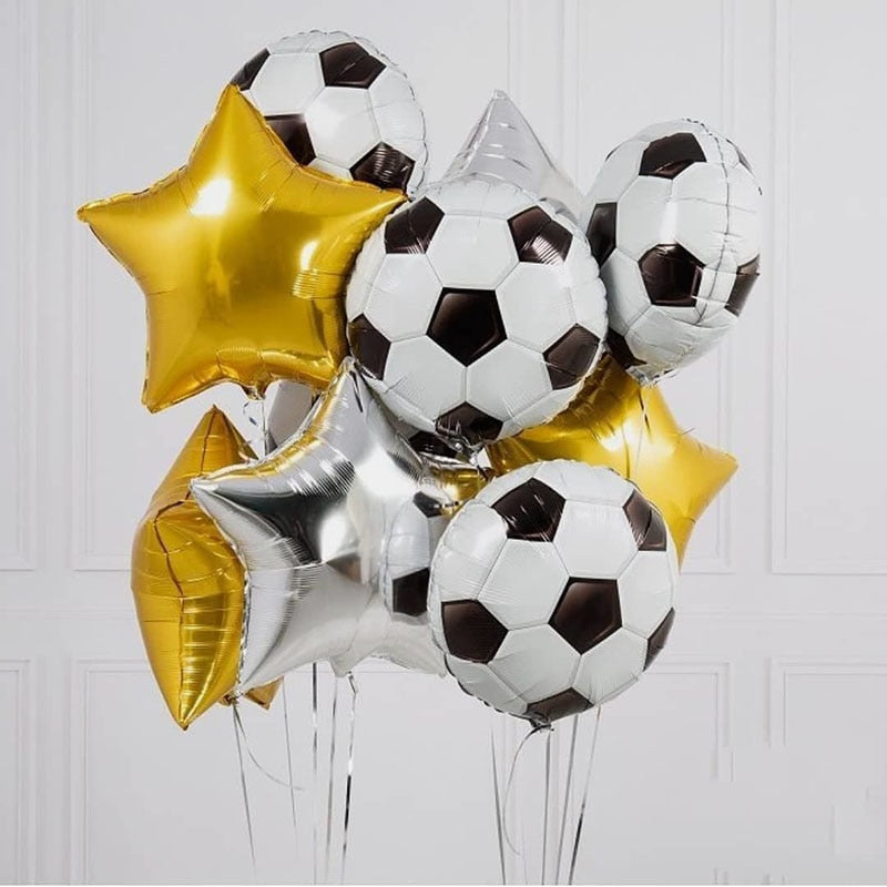 Qfdian Party decoration hot sale new Golden Trophy 18inch Football Star Foil Balloons Boy Man Birthday Party Decor Sports Games Air Balls Globos Baby Shower Supplies