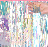 Party Backdrop laser Curtains Glitter Gold Tinsel Fringe Foil Curtain Birthday Wedding Decoration Adult Anniversar