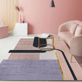 Qfdian Living room remodel Pink Geometric Large Carpets Area Rugs for Living room Home Decor Tatami Kids Play Floor Mats Sofa Blanket Bedside Modern Carpet