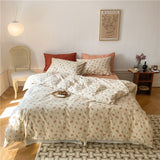 100% Natural Cotton Vintage Pastoral Flowers Girl Bedding Set Single Double Queen King Quilt/Duvet Cover Bed Linen Pillowcases
