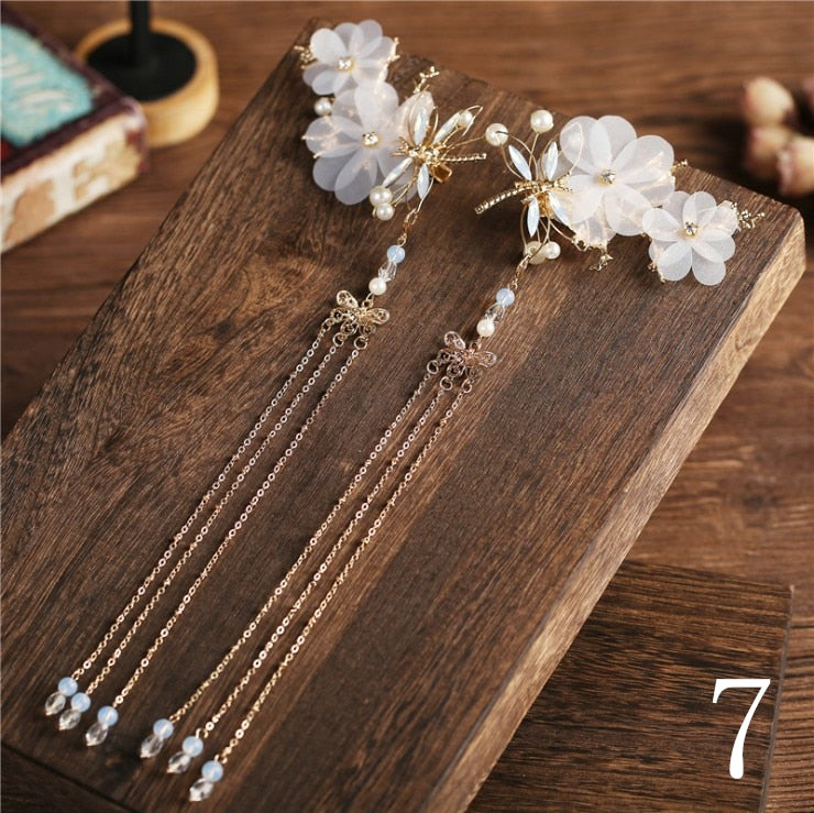 Qfdian gifts for women hot sale new HANFU 1set Vintage Chinese Traditional hanfu Butterfly Hairpin Classic Retro Hair Stick Fashion Women Elegant Hair Pin Accessories