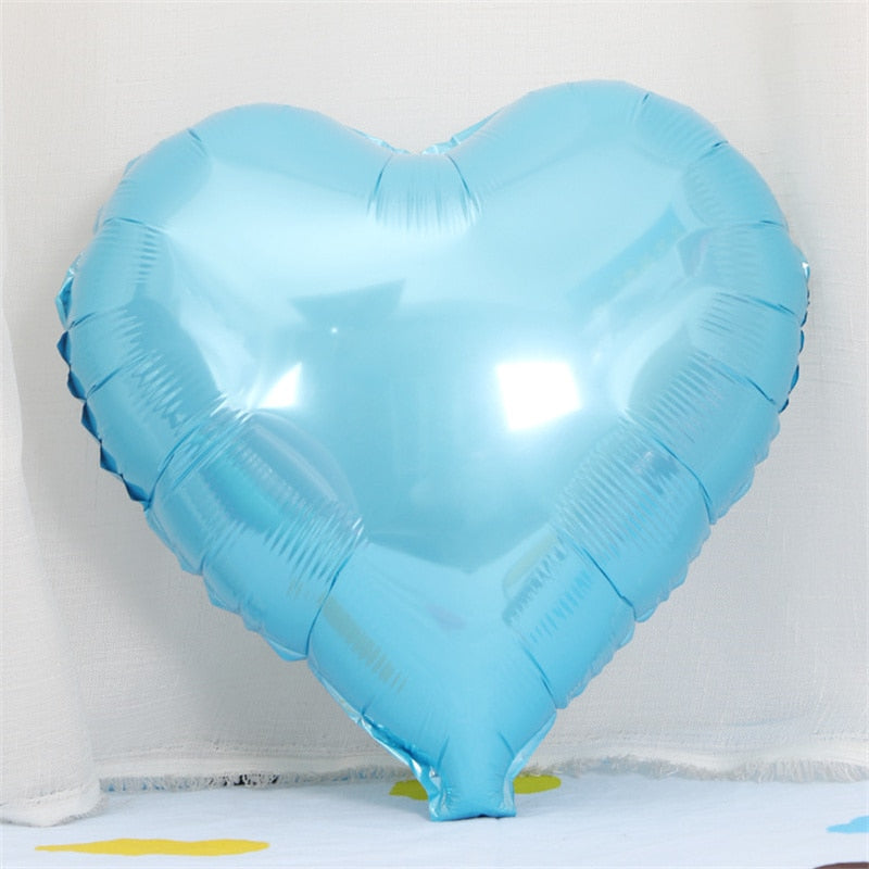 Qfdian valentines day gifts for her 10pcs 18inch Foil Heart Balloon Valentines Day Wedding Decoration Balloons Mariage Birthday Party Decorations Baby Shower Globos