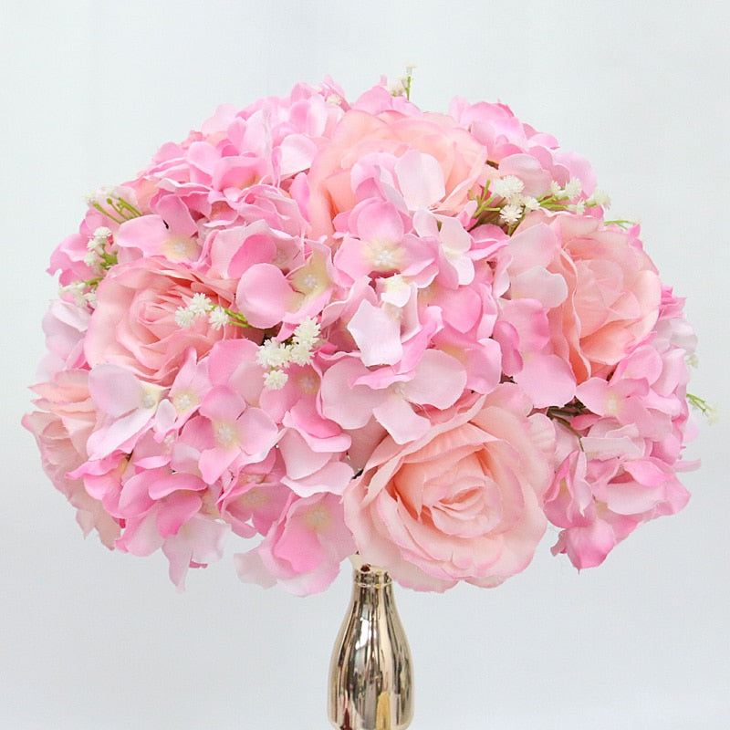 Qfdian Rose Artificial Flower Arrangement Table Centerpieces Flower Ball Wedding Arch Backdrop Decor Flower Row Party Layout