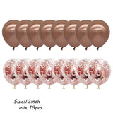 Qfdian Party decoration hot sale new Rose Gold Happy Birthday Party Decor Balloons Chrome Air Helium Balloon Baby Shower 18 25 30th Birthday Anniversary Decorations