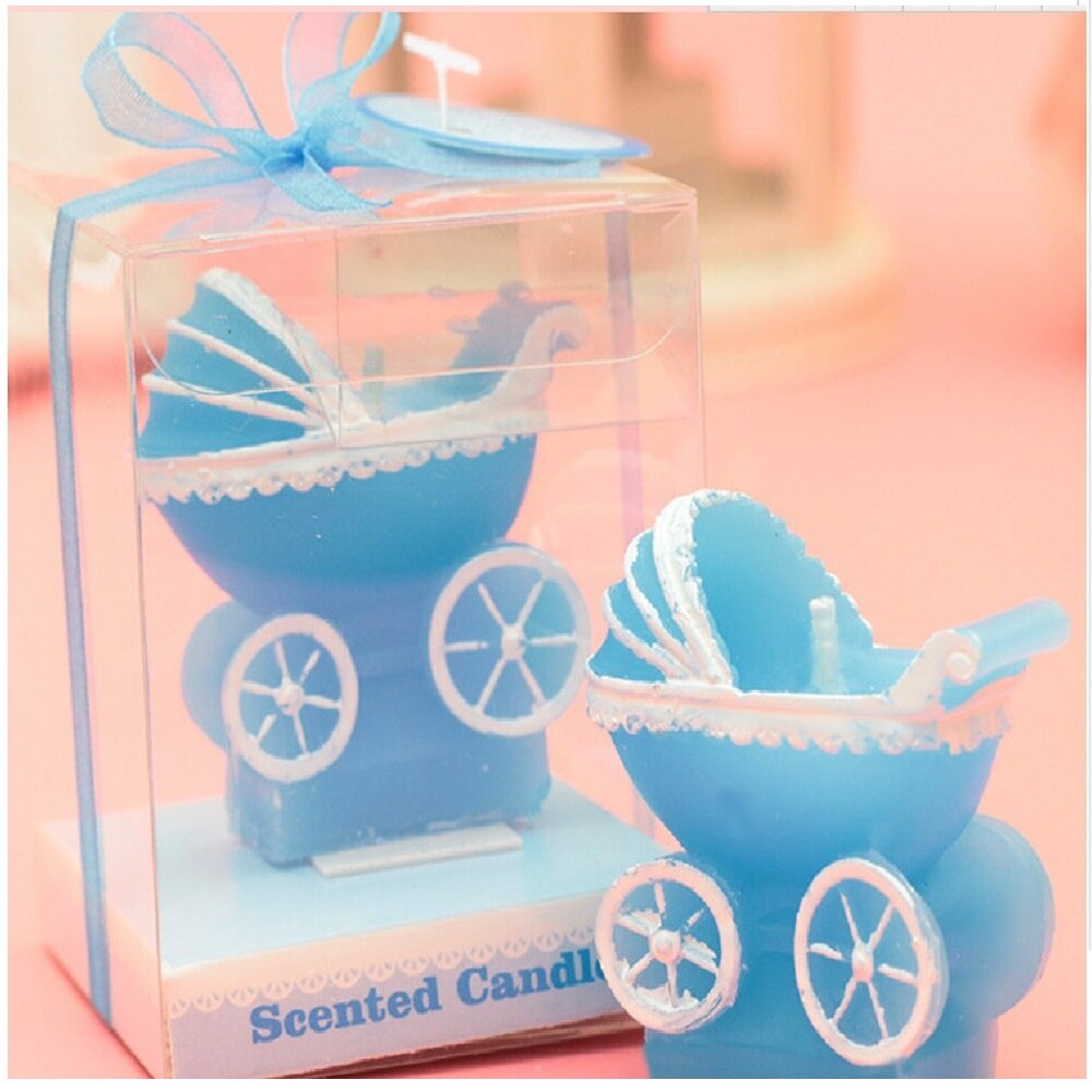 Qfdian Party decoration 10 pcs cute Mini Creative Pram Baby Birthday Candle Kid Pram Baby Carriage Candle Cake Cupcake Topper Party Decoration Supply