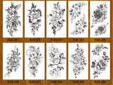 Qfdian gifts for women hot sale new Waterproof Temporary Tattoos Stickers Flowers Butterfly Tatto Flash Sexy Fake Tattoo Arm Body Chest Tatto Art for Women and Girl