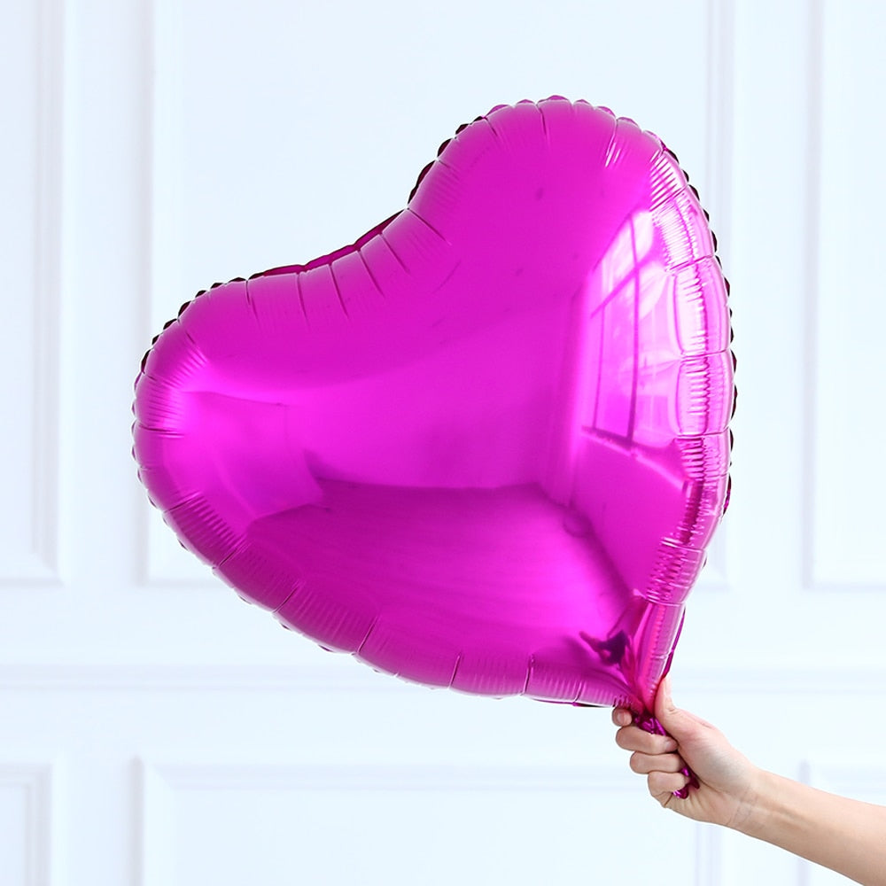 Qfdian valentines day gifts for her 24inch Heart love Balloons шарики Inflatable Foil Balloon for Wedding Valentine Day Decorations Helium Ballon I love you Globos