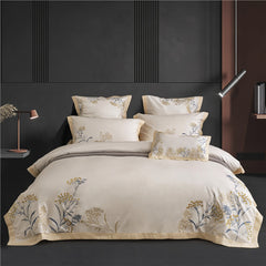 Luxury 60S Egyptian Cotton Embroidered Bedding Set for King Size Bed Sheet Pillowcase Duvet Cover Set 4pcs for Home and Hotel