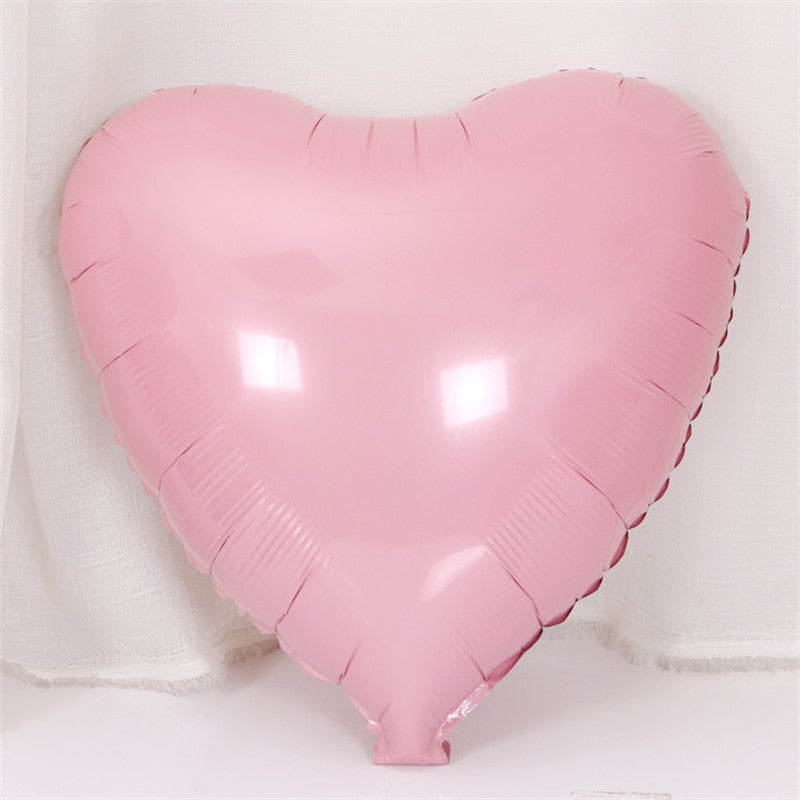 Qfdian valentines day gifts for her 10pcs 18inch Foil Heart Balloon Valentines Day Wedding Decoration Balloons Mariage Birthday Party Decorations Baby Shower Globos