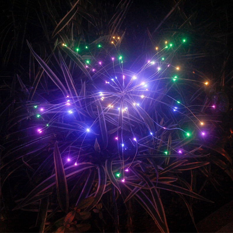 Qfdian Party decoration Party gifts hot sale new LED Solar Firework Lights Outdoor Waterproof Fairy Garland 90/150 LEDs Light String Garden Lawn Street Christmas Decoration