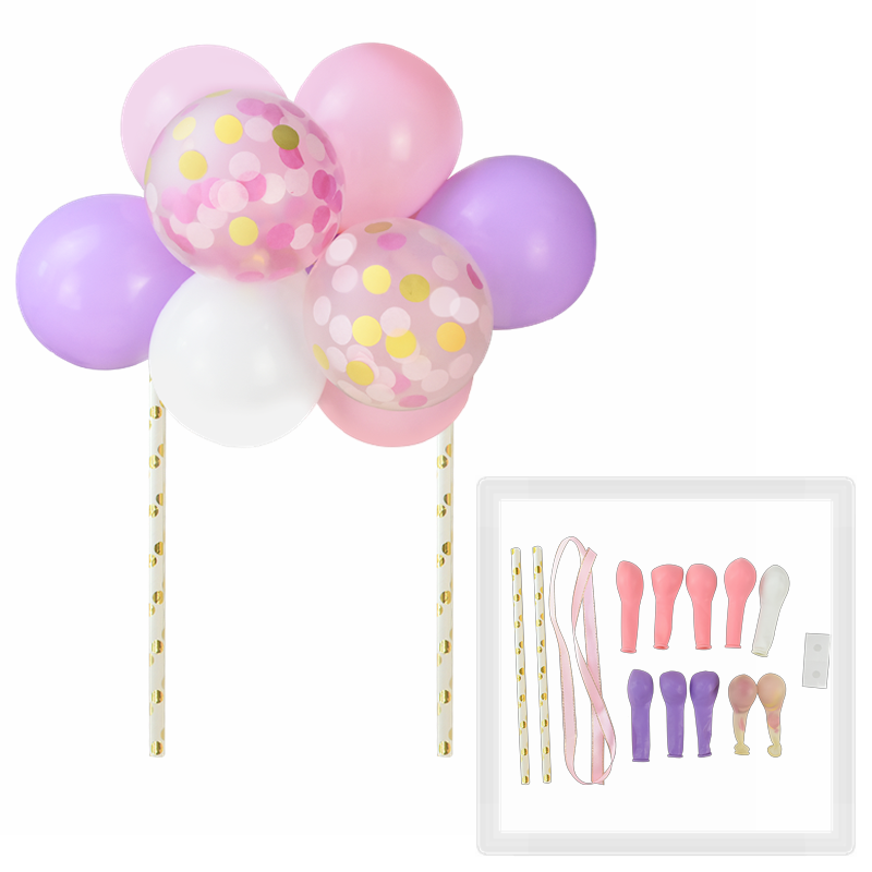 Qfdian 1Set 5inch Balloon Cake Topper  Balloon Dessert Top Flags for Birthday Decoration Wedding Party Baby Shower Cake Topper Supplies