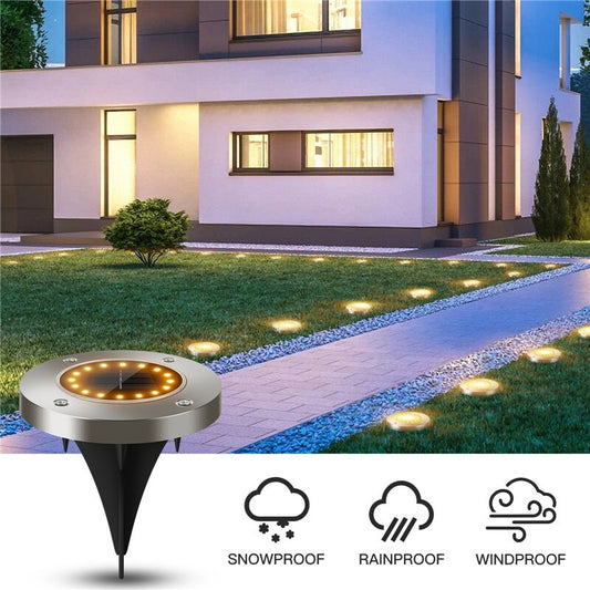 Qfdian home decor Solar Ground Lights 8/16 LED Solar Garden Light Waterproof Solar Led Light Outdoor Landscape Lights Lawn Yard Street Solar Lamp