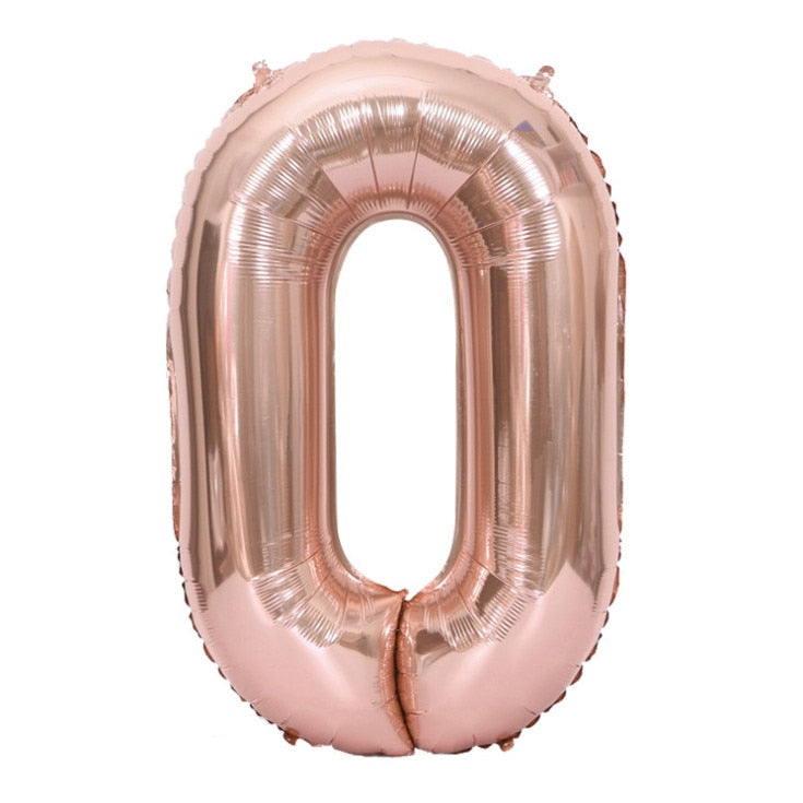 Qfdian Party gifts Party decoration hot sale new  hot sale new Rose Gold Themed Birthday Party Decorations Champagne Bottle Birthday Number Heart Foil Balloons Adult Party Air Helium Globos