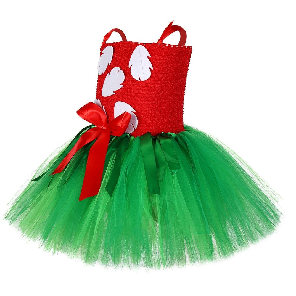 Qfdian halloween decorations halloween costumes Tutu Dress for Baby Girl Christmas Halloween Costume Kids Hawaiian Dresses for Girls Party Princess Outfits with Garland