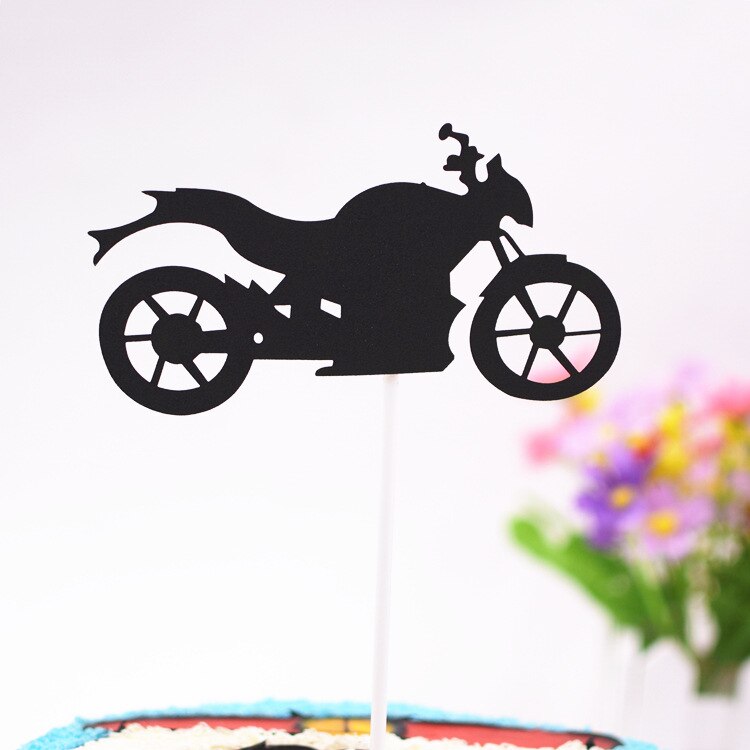 Qfdian New Locomotive Happy Birthday Acrylic Cake Topper Golden Racing Boy Cake Topper for Kids Birthday Party Cake Decoration Supplies