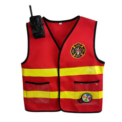 Qfdian halloween decorations halloween costumes halloween gift Kids Firefighter Cosplay Little Fireman Firemen Costume  for Boy Child Halloween Carnival Party Costumes for Boys