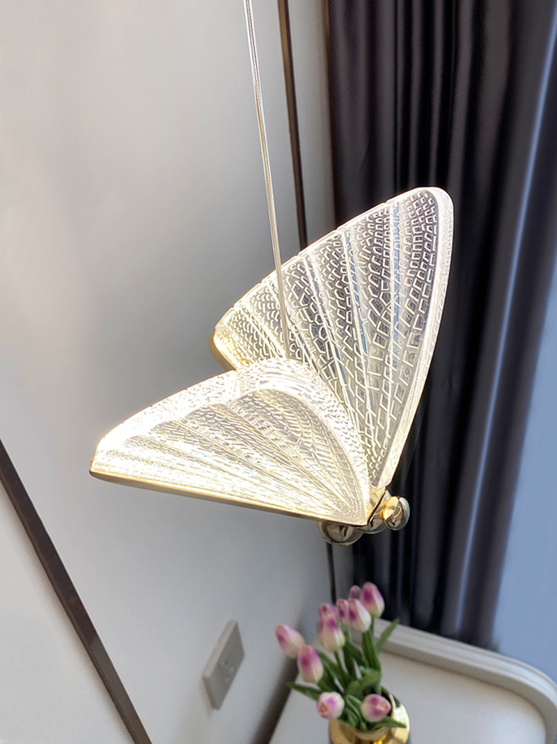 Qfdian home decor hot sale new Butterfly Led pendant Lights Indoor Lighting Nordic Hanging Lamp Bedside Staircase Home Modern Bedroom Art pendente iluminação