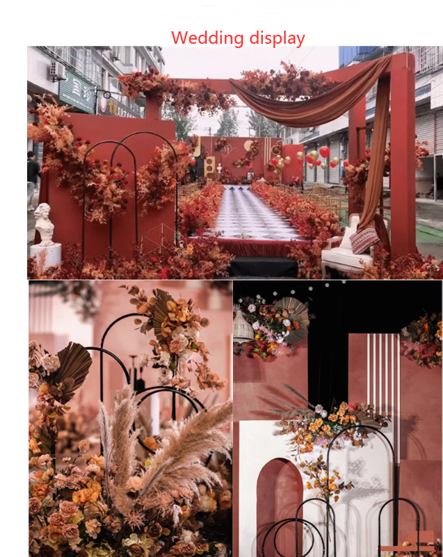 Qfdian valentines day gifts for her Wedding Props Curved Iron Arch Background Screen Display Rack Family Birthday Party Holiday Balloon Arch Decoration