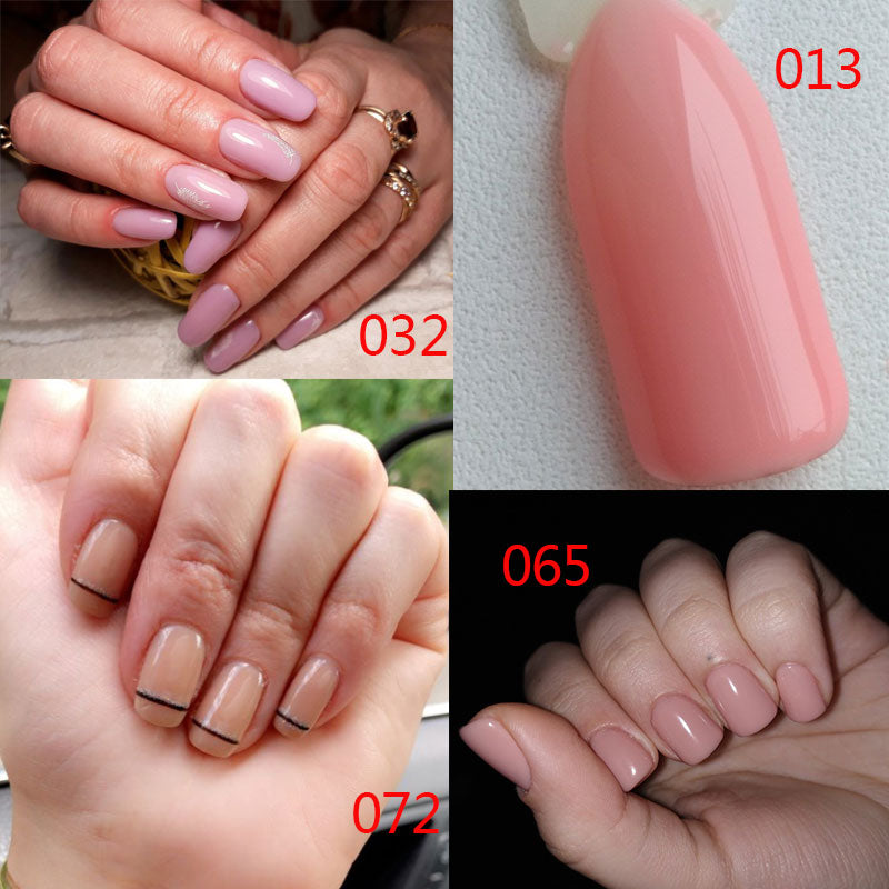 QFDIAN Milky Pink Rubber Base Gel Camouflage Color Coat Nude Brown Soak Off Nails Gels Varnish Lacquer 10ml UV LED Gel