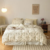 100% Natural Cotton Vintage Pastoral Flowers Girl Bedding Set Single Double Queen King Quilt/Duvet Cover Bed Linen Pillowcases