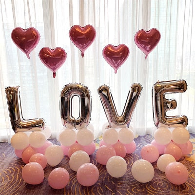 55pcs/set Love Letter Balloon Valentine's Day Birthday Proposal Confession Wedding Decoration Party Supplies