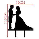 Qfdian Cozy apartment aesthetic valentines day decoration Bride And Groom Black Acrylic Cake Topper Wedding Decoration Mariage Party Supplies Adult Favors  Acrylic Cake Topper Wedding