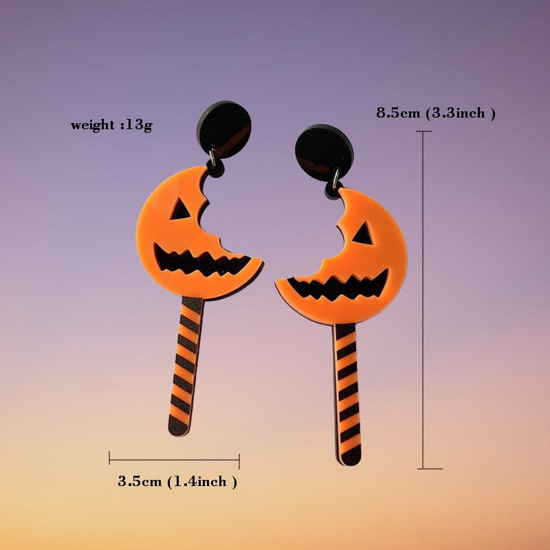 Qfdian halloween decorations halloween costumes halloween gift PF1271 Halloween Horror figure Unusual Earrings Trend Japanese Acrylic Earrings for Women Women's Jewelry Accessories Gifts