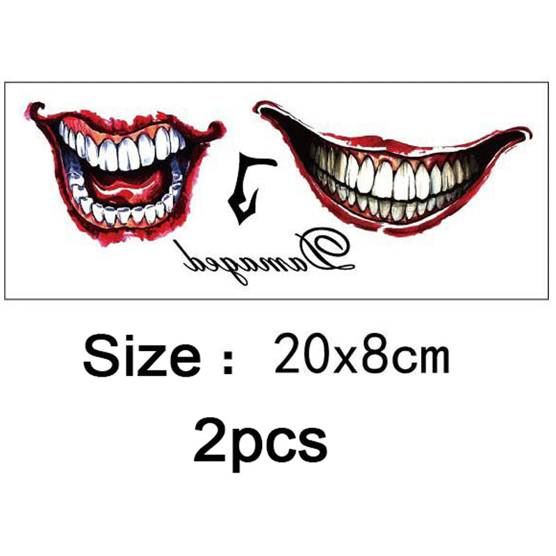 Qfdian tattoo halloween zombie scar stickers face festival vampire tattoo men women waterproof tatoo boys fake body arm sticker sexy