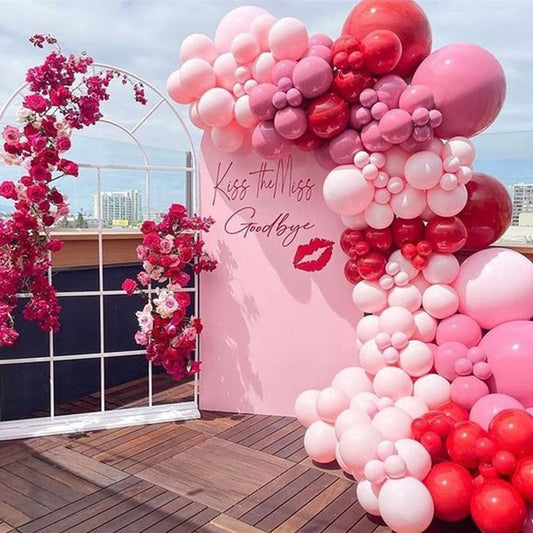 Qfdian wedding decorations hot sale new 158Pcs Valentines Day Balloons Garland Arch Bachelor Bride To Be Bridal Party Supplies Engagement Anniversary Wedding Decoration