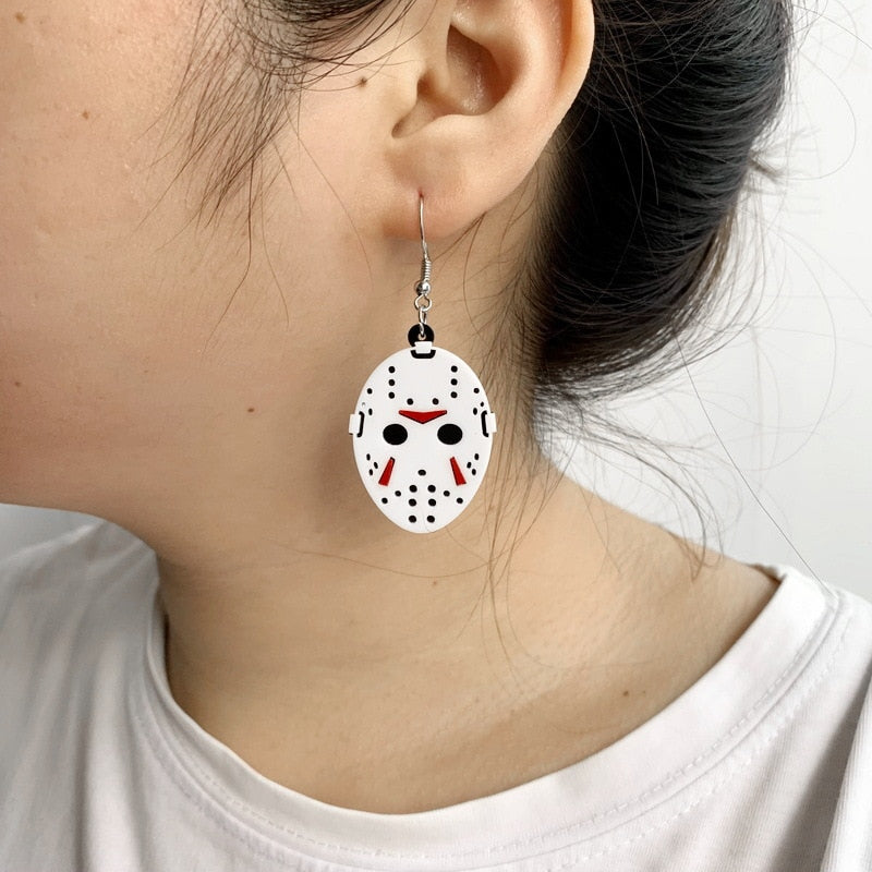 Qfdian halloween decorations halloween costumes halloween gift PF1271 Halloween Horror figure Unusual Earrings Trend Japanese Acrylic Earrings for Women Women's Jewelry Accessories Gifts