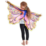 Qfdian Kids Butterfly Costume Girl Fairy Butterfly Wings Chiffon Blue Pink Purple Halloween Costume